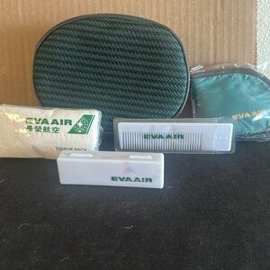 Rare- Green and Black Striped Eva Airline travel bag